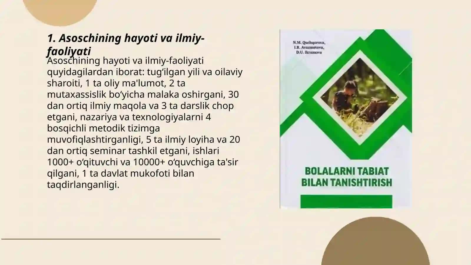 Tabiat bilan tanishtirish nazariyasi va texnalogiyalari fanining asoschisi 3