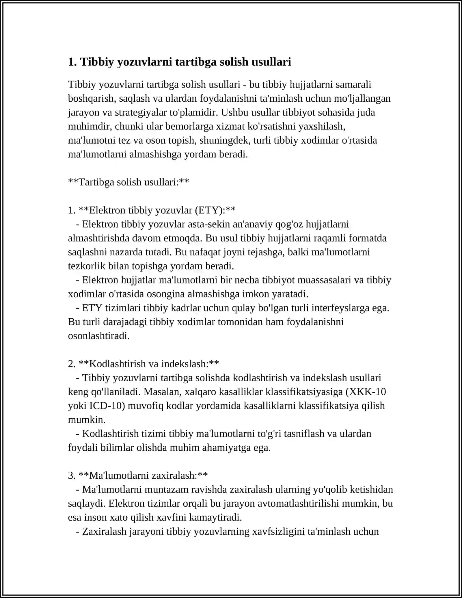 TIBBIY YOZUVLARNI TAHLIL QILISH VA BOSHQARISH 3