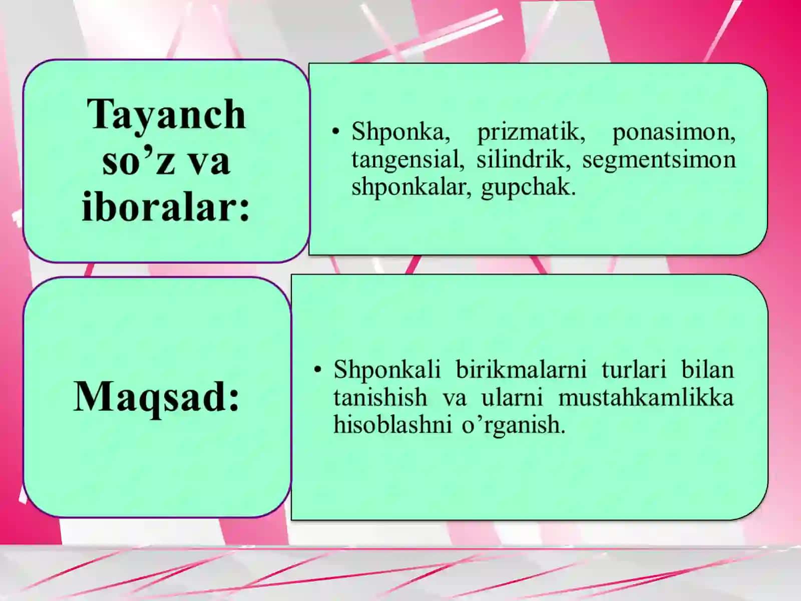 Shponkali birikmalar. Ularni mustahkamlikka hisoblash 3