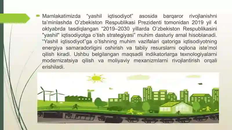 YASHIL IQTISODIYOT GA O'TISHNING ZARURIYATI VA ASOSIY TAMOYILLARI 3