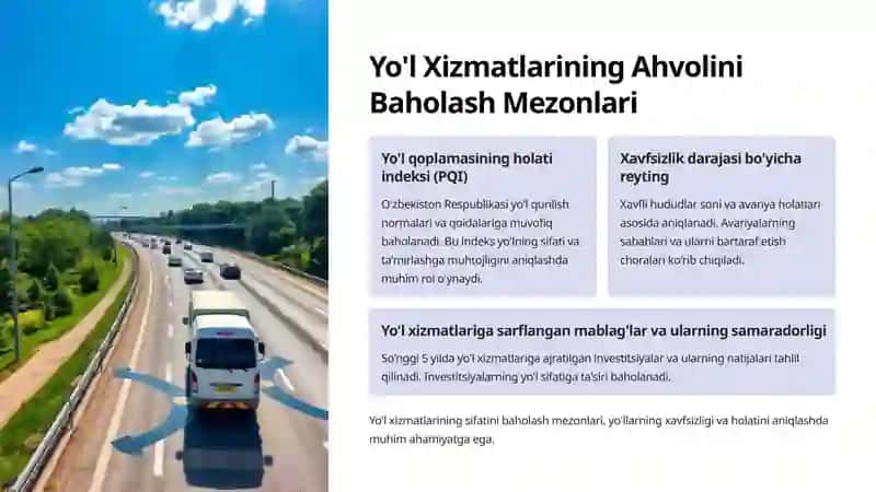 Avtomobil Yo'llaridagi Yo'l Xizmatlari: Muhimligi va Istiqbollari 3