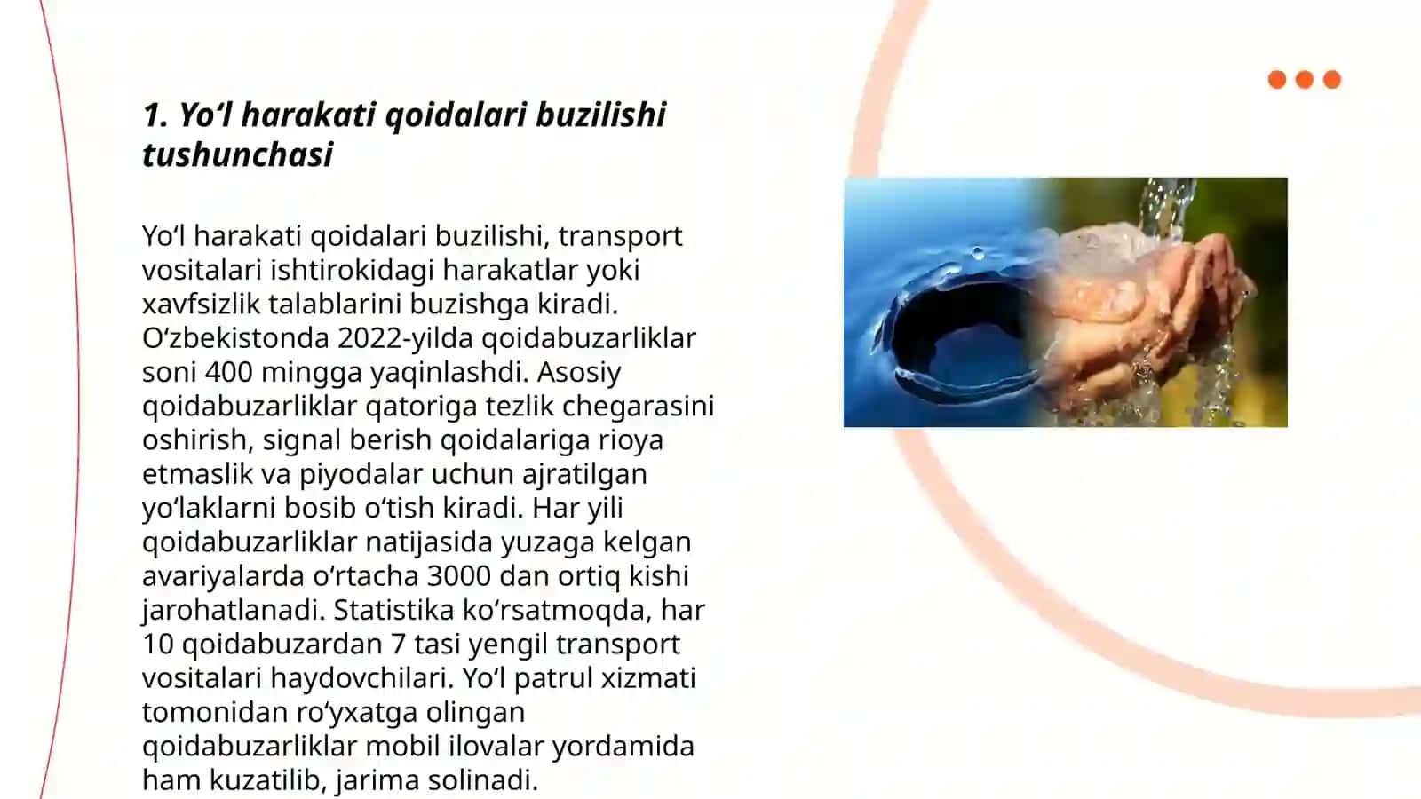 Yoʻl harakati xavfsizligi metodologiyasi fanidan qayta topshirish ishi 3