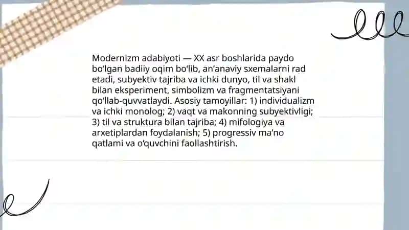 Modernizm adabiyoti 3