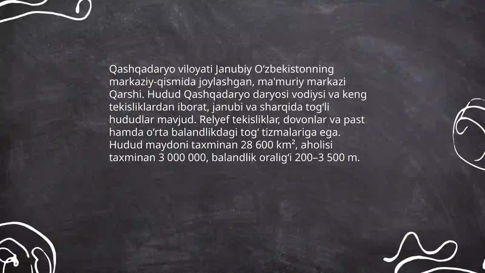 Qashqadaryo viloyati geografik joylashuvi 3