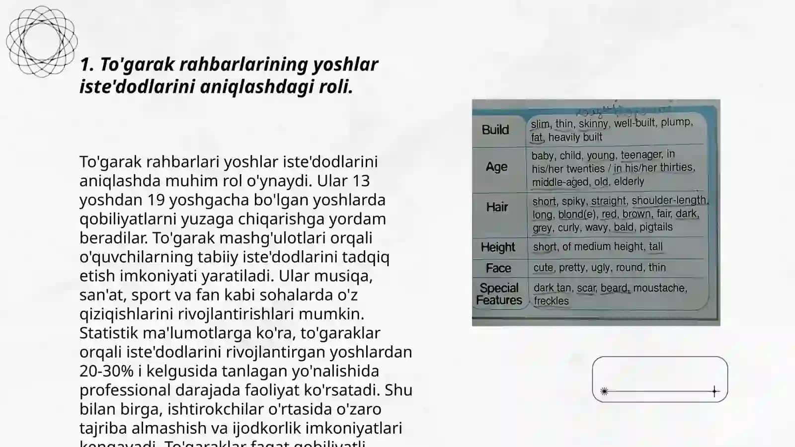 O’quvchi yoshlar o’rtasida ijodiy-madaniy isteʼdodlarini aniqlash va ularning qobiliyatlarini yuzaga chiqarishda to’garak rahbarlarining o’rni 3