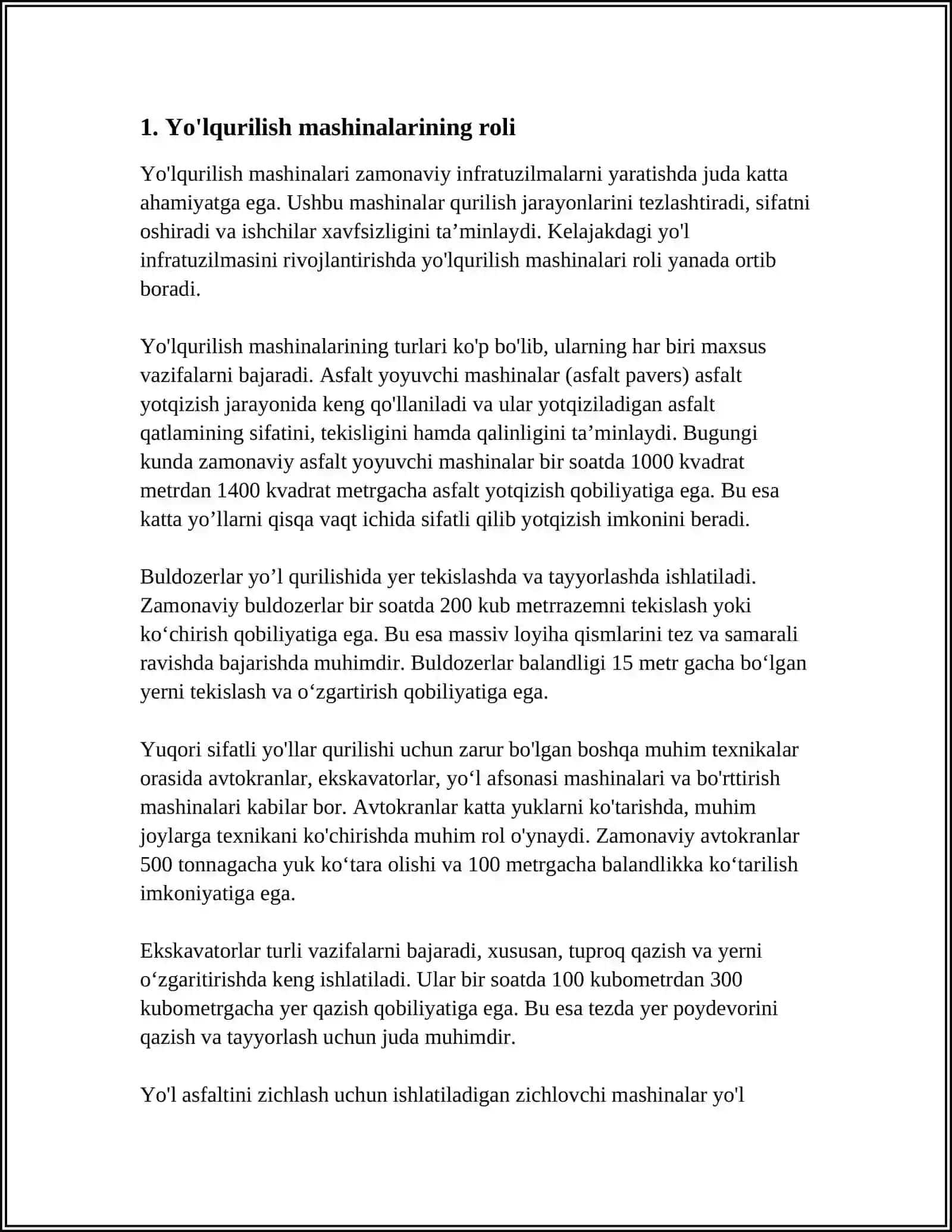 MUSTAQIL ISH Mavzu: QISHGI MAVSUMDA AVTOMOBIL YO’LLARIGA XIZMAT KO’RSATISH MASHINALARI 3