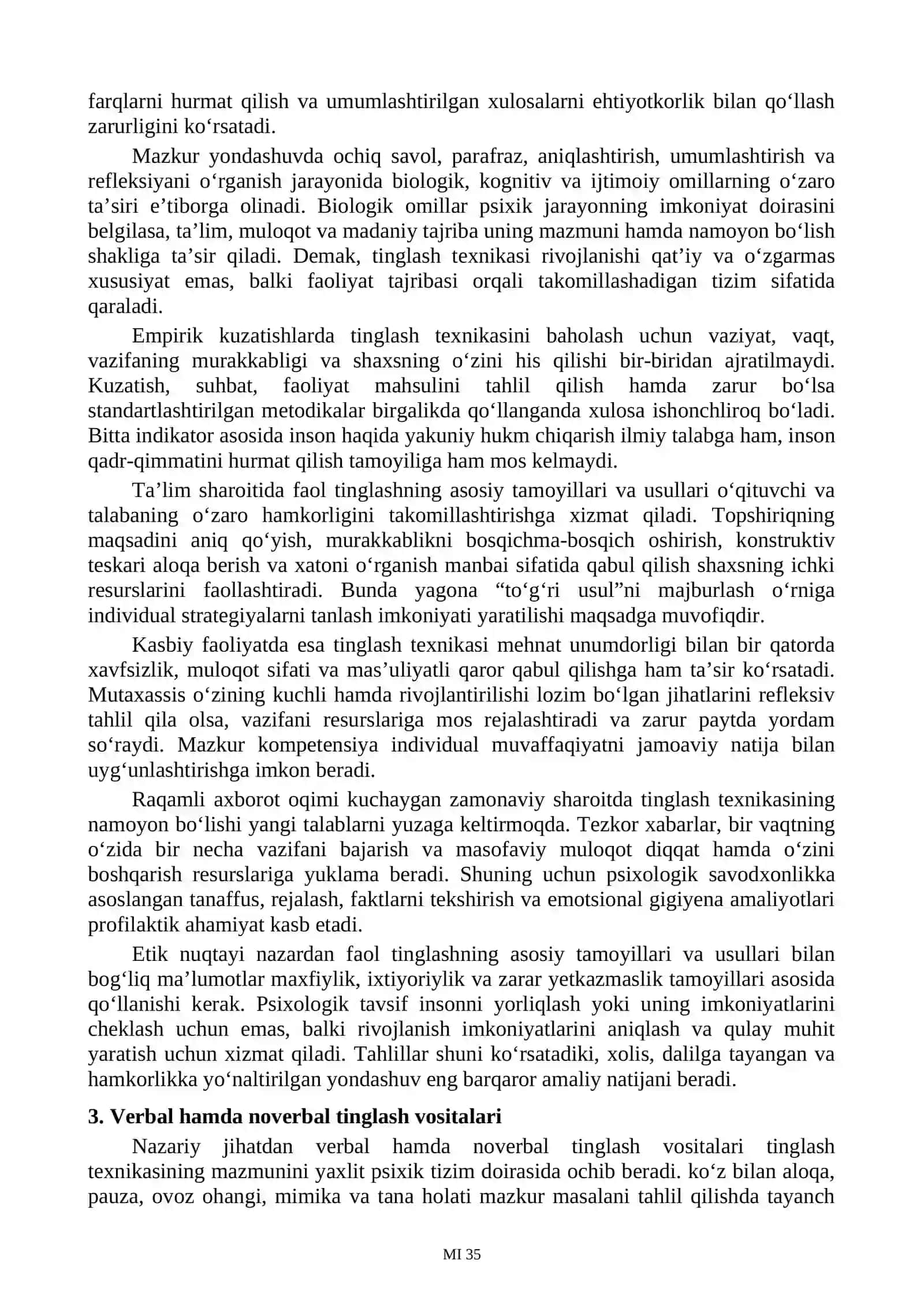 Tinglash texnikasi 3