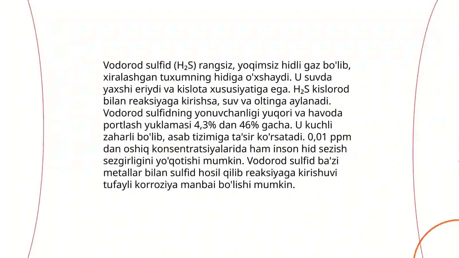 Konsentrlangan vodorod sulfid gazidan oltingugurt olish jarayoni 3