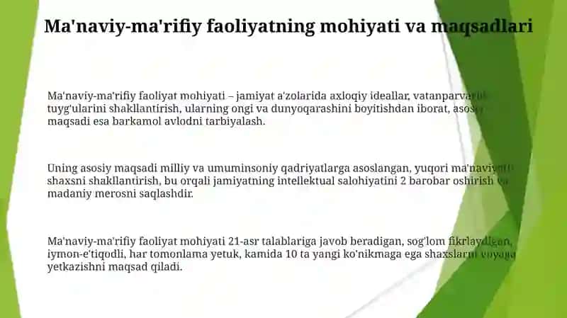 Ma'naviy-ma'rifiy faoliyatning mohiyati va asosiy yo'nalishlari 3