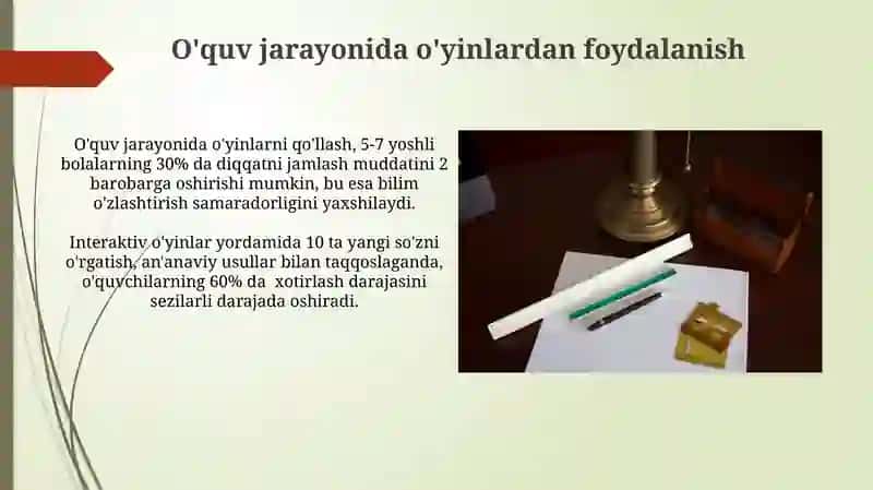 Mavzuga mos didaktik o'yinlar yozib kelish 3