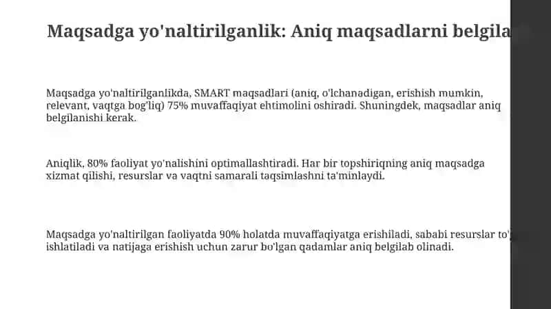 Samaradorlikni belgilovchi asosiy tamoyillar 3