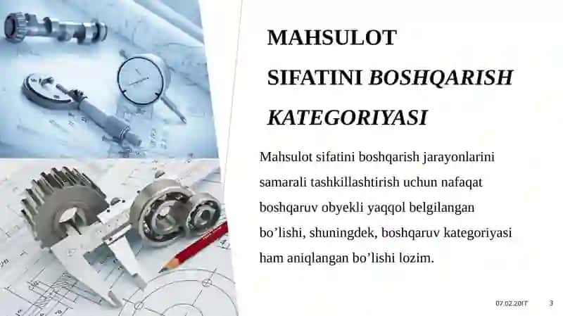 Metralogiya standartlashtirish va mahsulot sifatini boshqarish 3