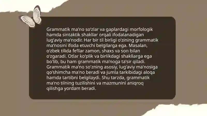 Soʻzning grammatik va leksik maʼnolari 3