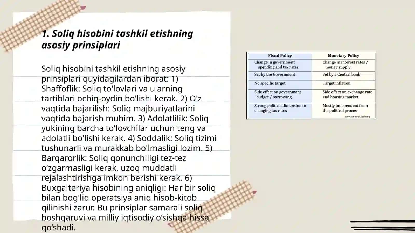 Soliq hisobini tashkil etishning asosiy prinsiplari 3