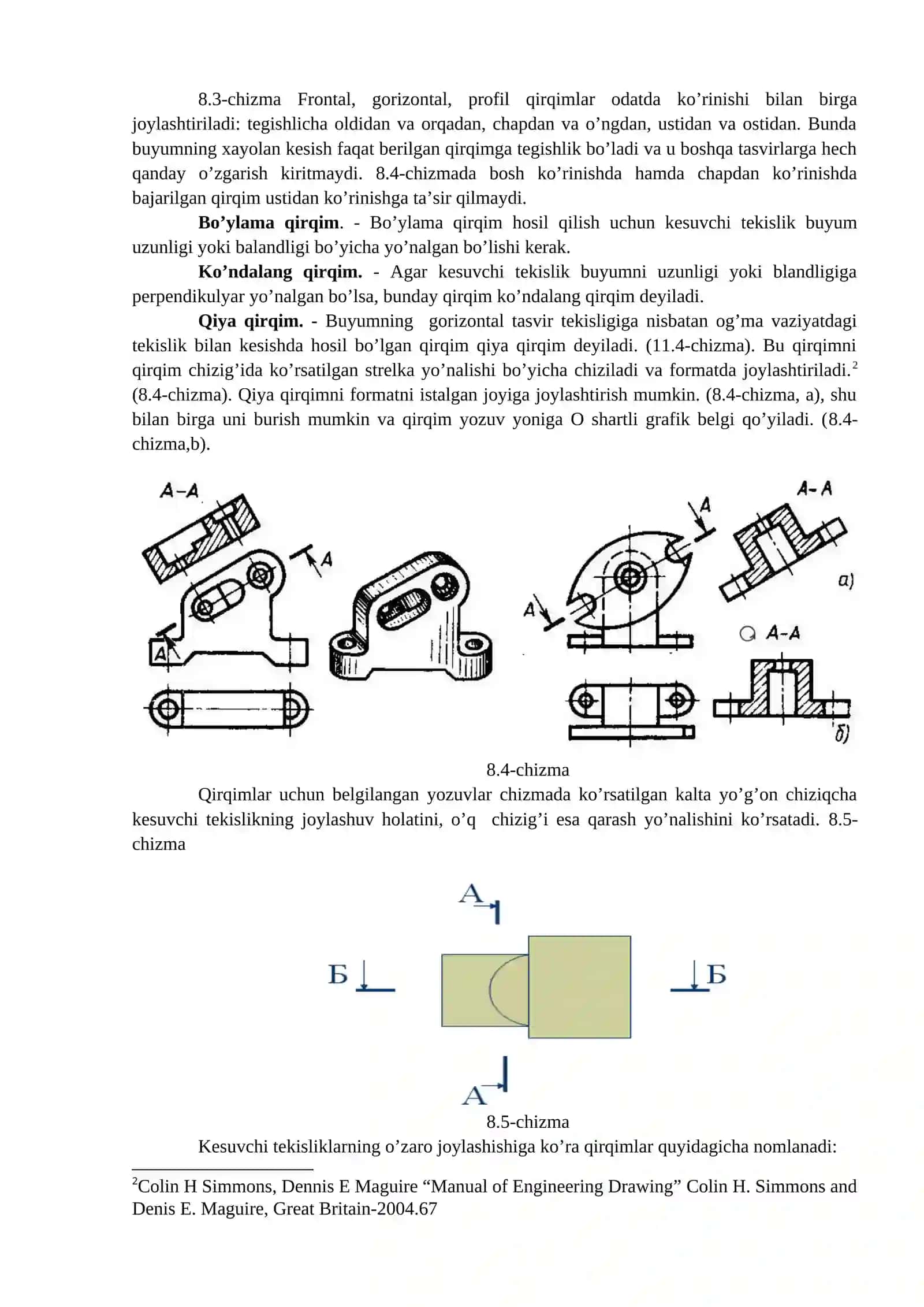 8-Mavzu. Qirqimlar va kesimlar 3