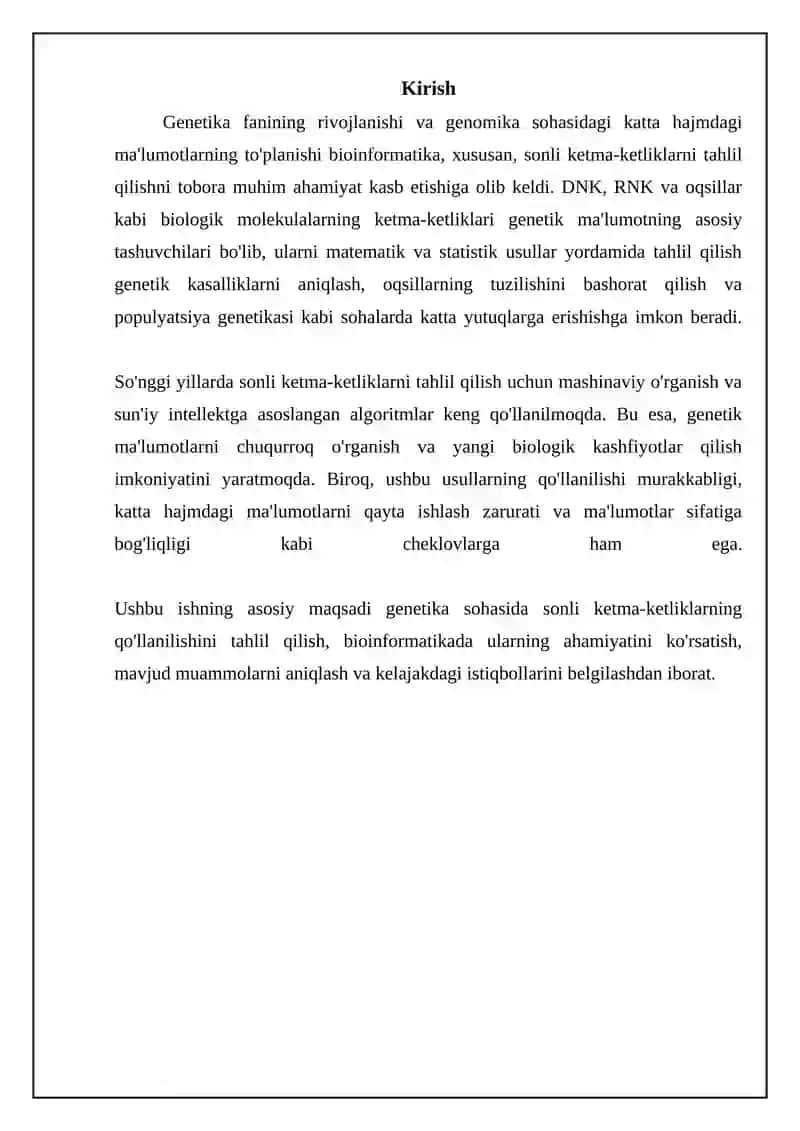 Genetikada sonli ketma-ketliklarning tatbiqlari 3