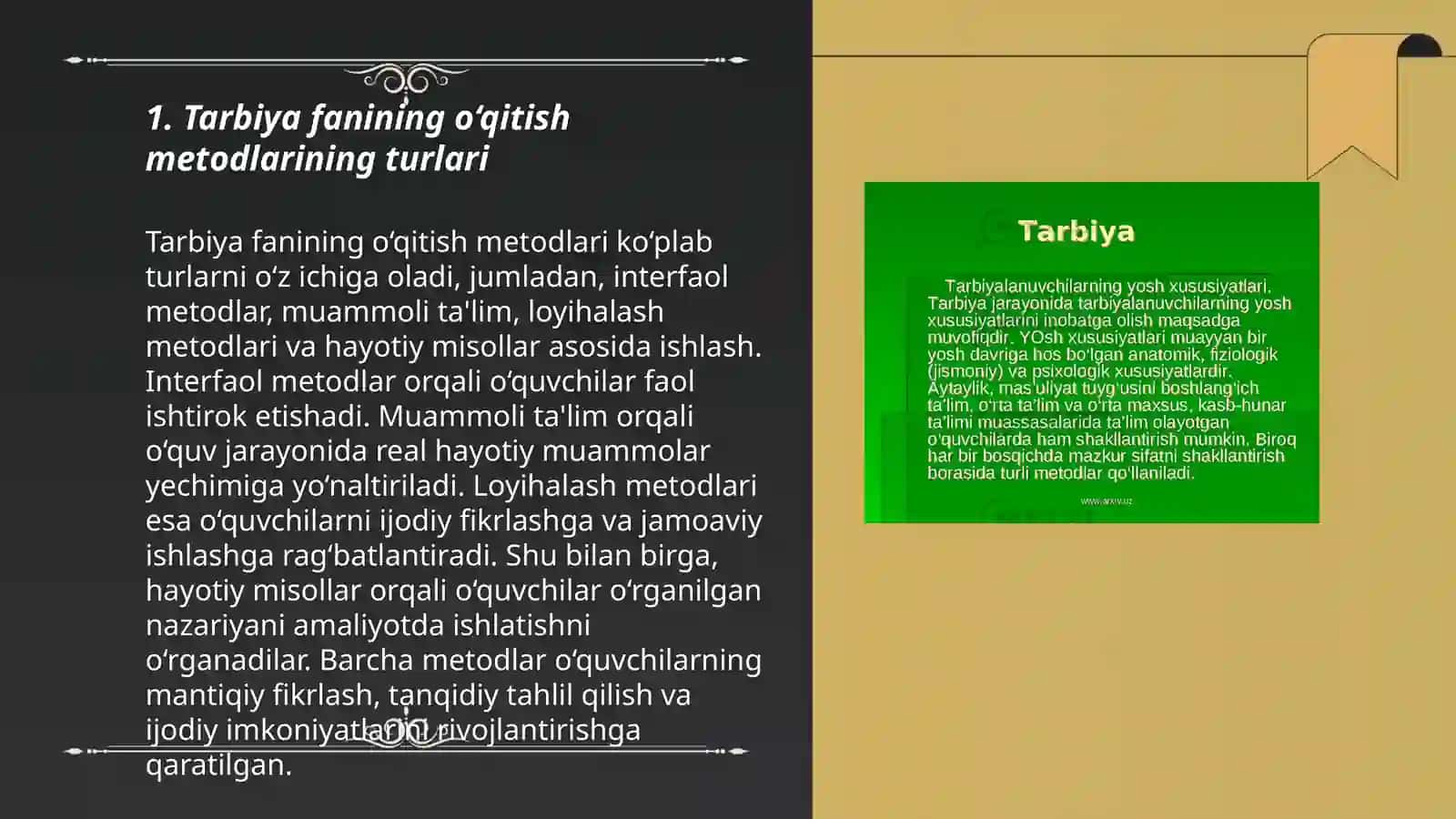 Tarbiya fanini o‘qitish metodikasi 3