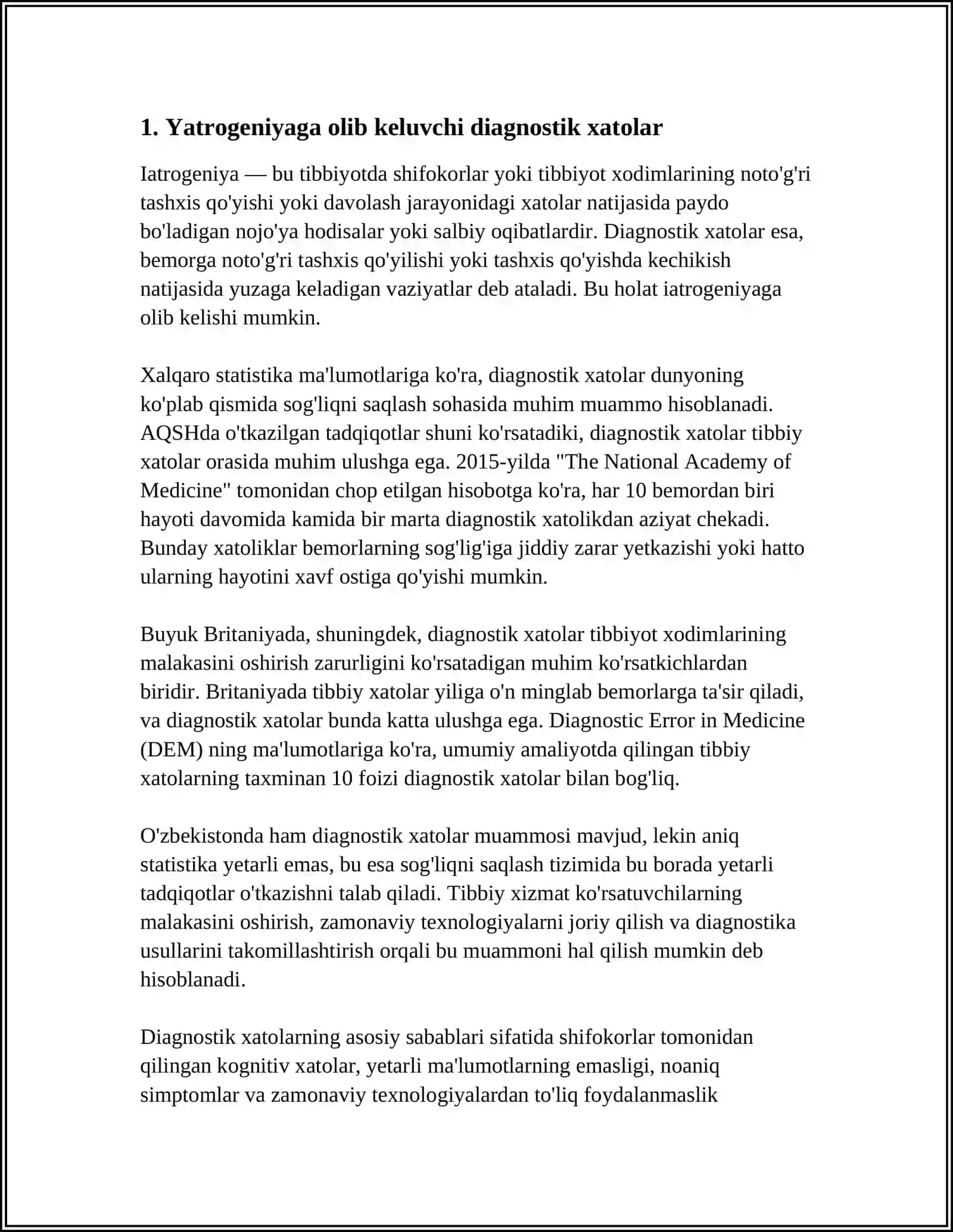 XOZIRGI ZAMONDA TIBBIYODA YETROGENIYA MUAMMOLARI 3