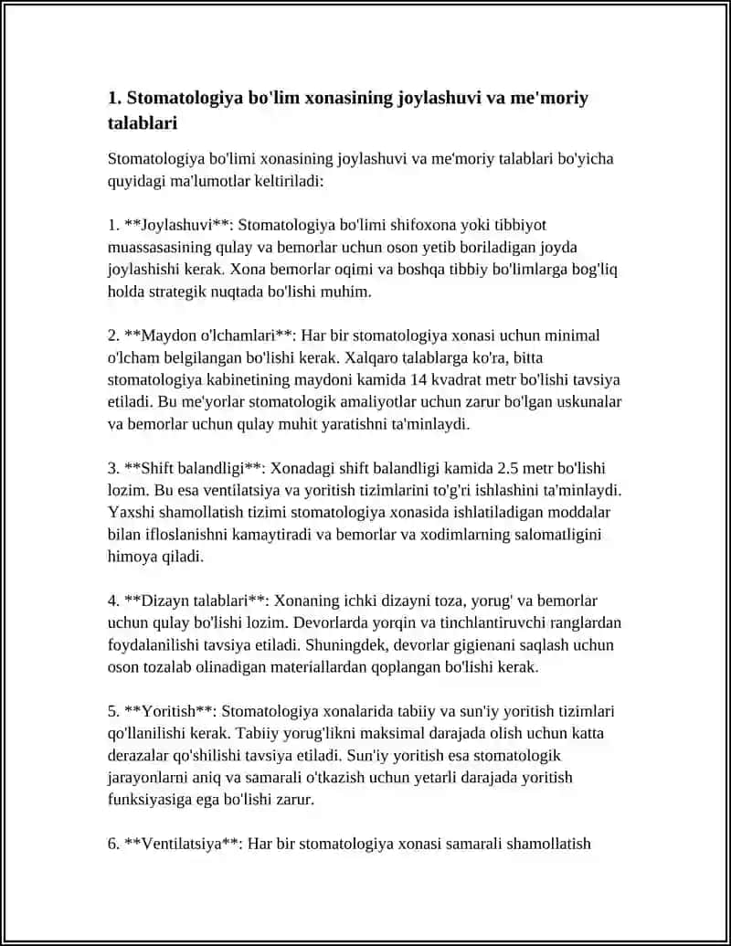 STOMATOLOGIYA BOLIM XONASI VA JIHOZLANISHI 3