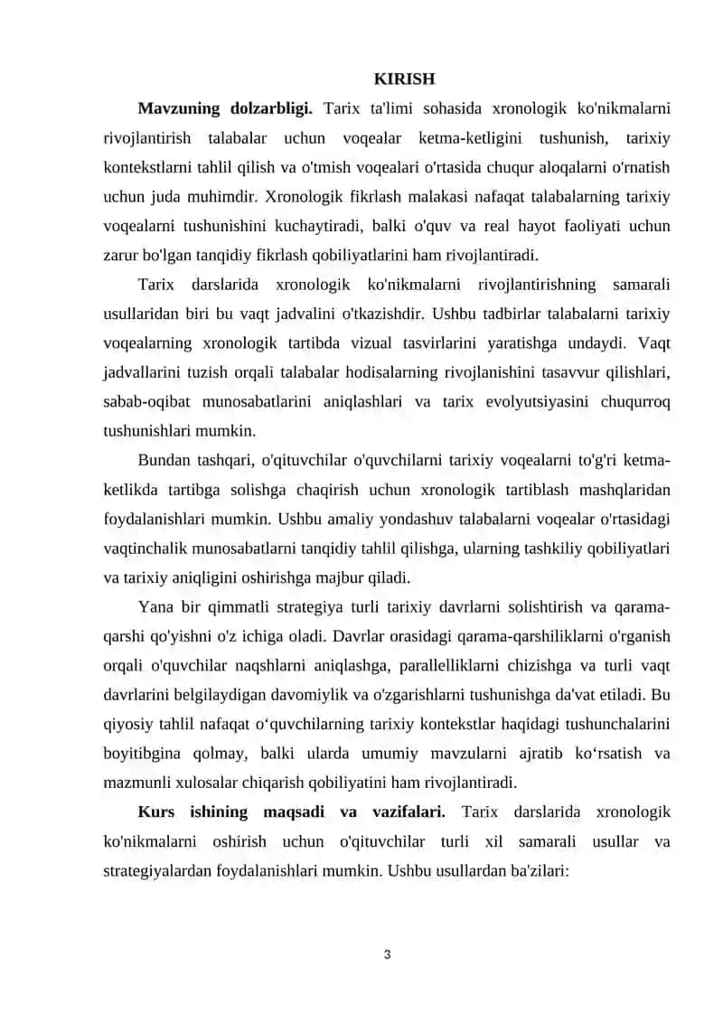 Tarix darslarida xronologik ko'nikmalarni shakllantirish usullari 3