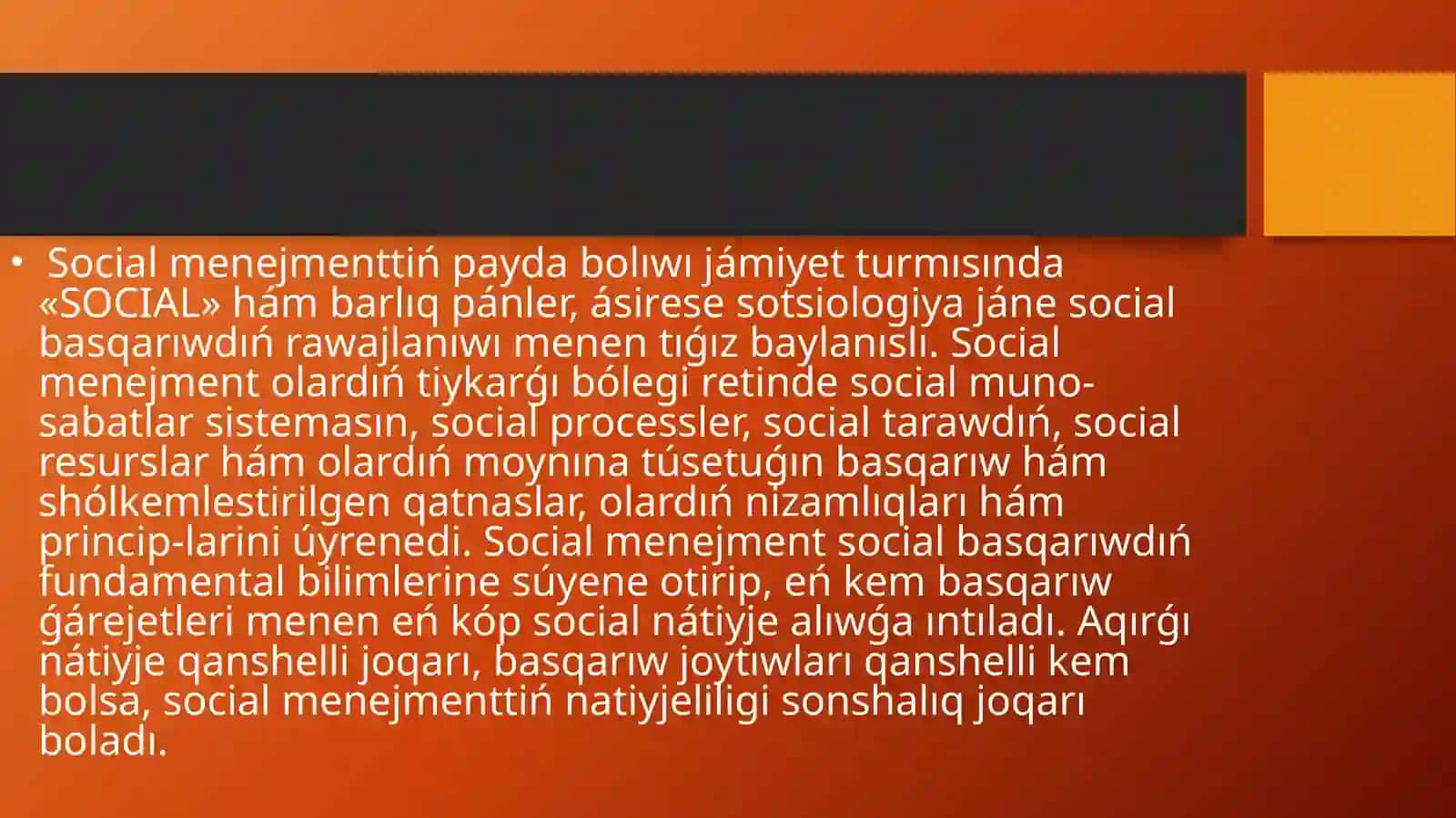 SOCIAL MENEJMENTTIN’ PREDMETI HA’MMAZMUNI 3
