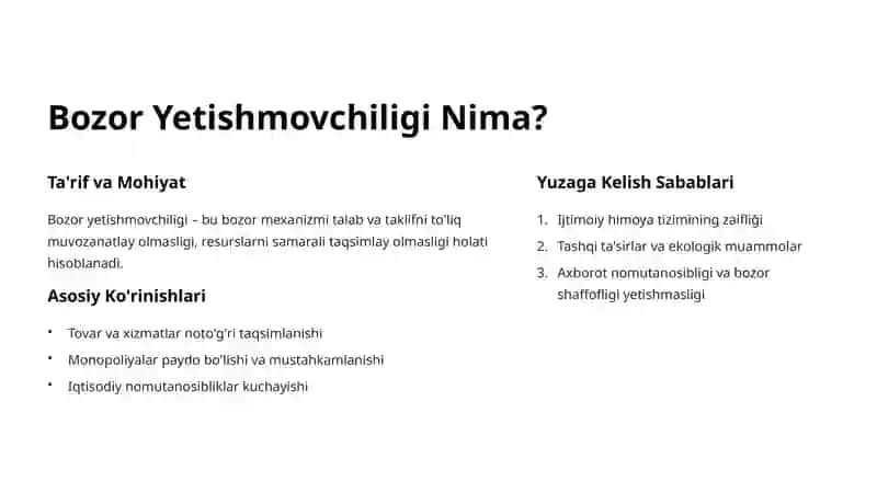 Bozor Yetishmovchiligi va Davlat Aralashuvi 3