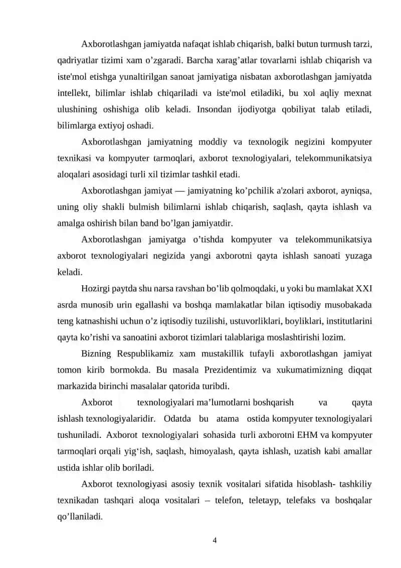 Axborotlashgan jamiyat va uning istiqbollari 3