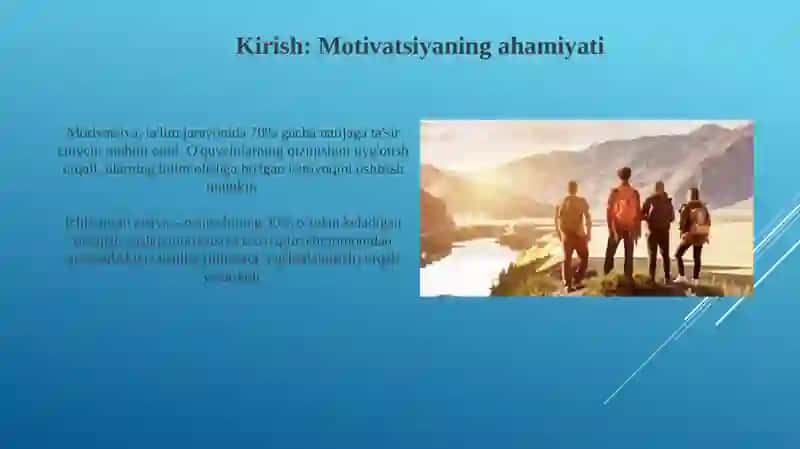 Oʻquvchilarni oʻqitishda ichki va tashqi motivatsiyani rivojlantirish usullari 3