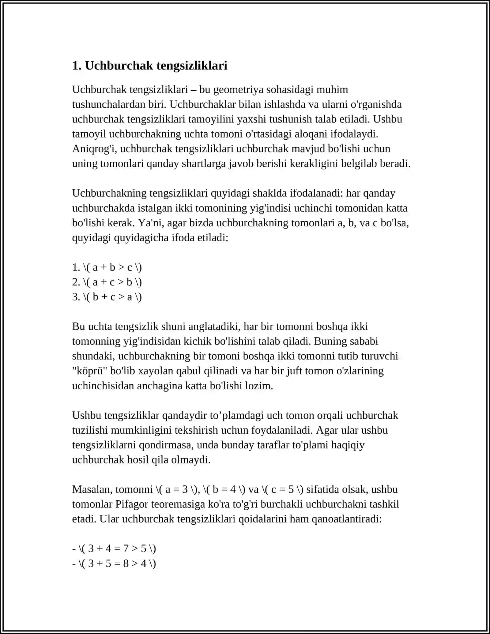 GEOMETRIK TENGSIZLIKLAR 3