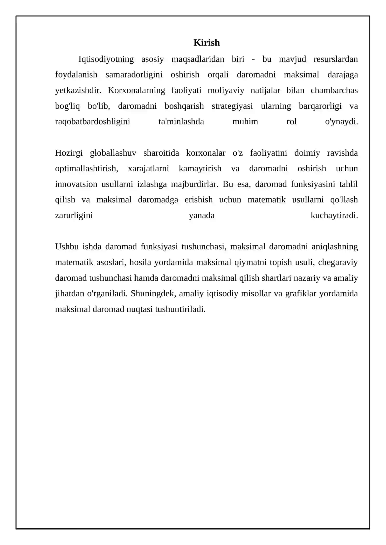 Daromadni maksimal darajaga yetkazish 3