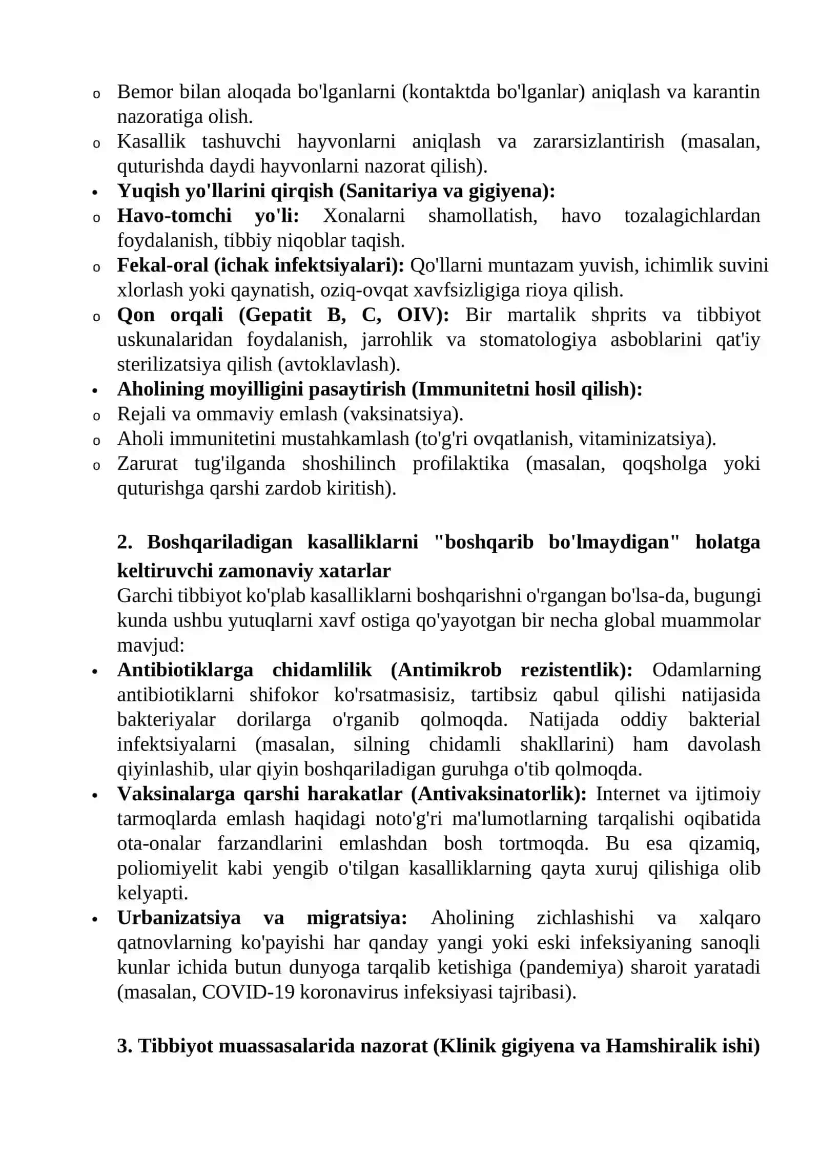 Boshqarib bo`ladigan va boshqarib bo`lmaydigan yuqumli kasalliklar 3