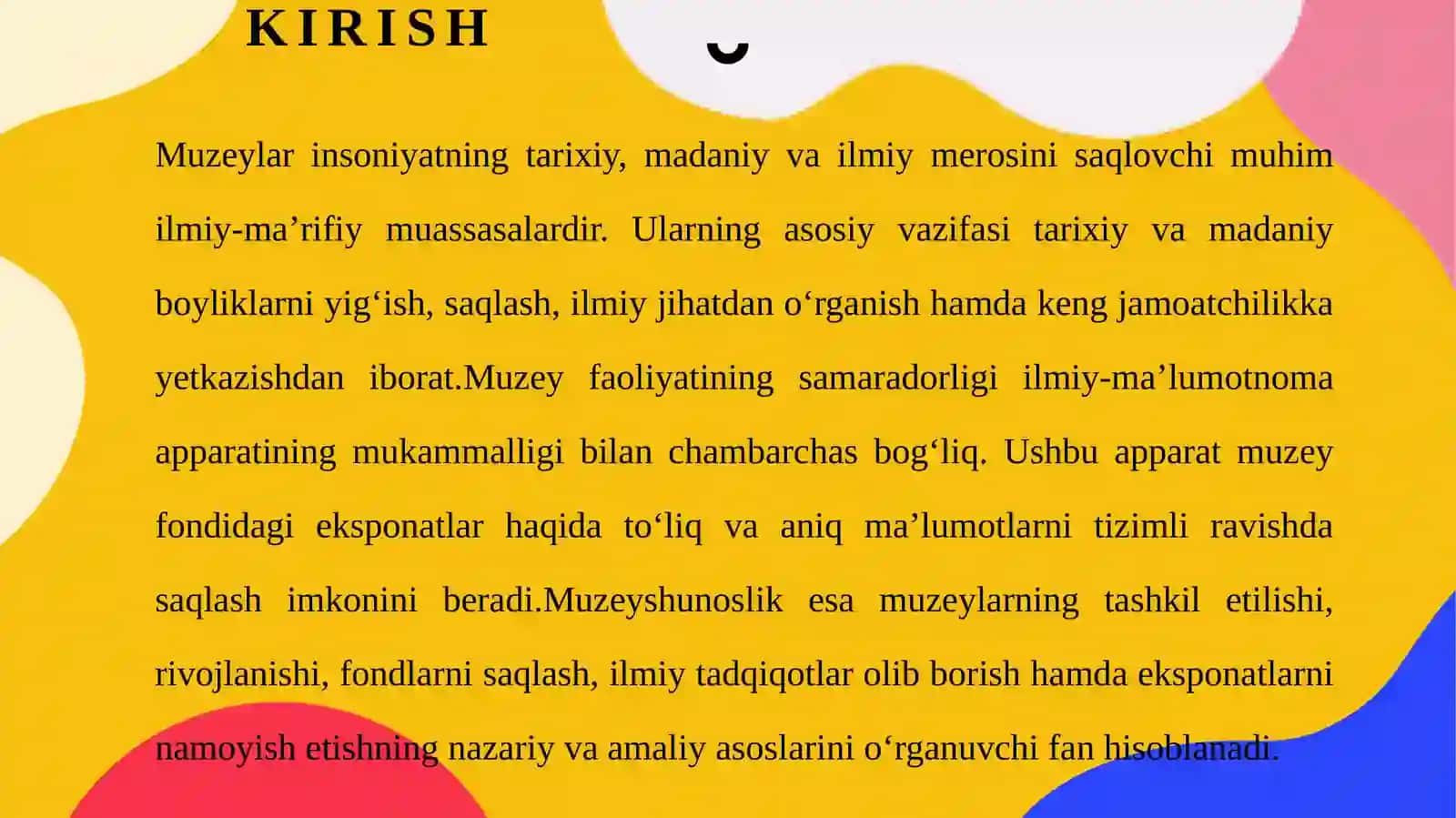 Muzeylarning ilmiy-ma'lumotnoma apparati va muzeyshunoslikning ilmiy tadqiqotchilik faoliyati 3
