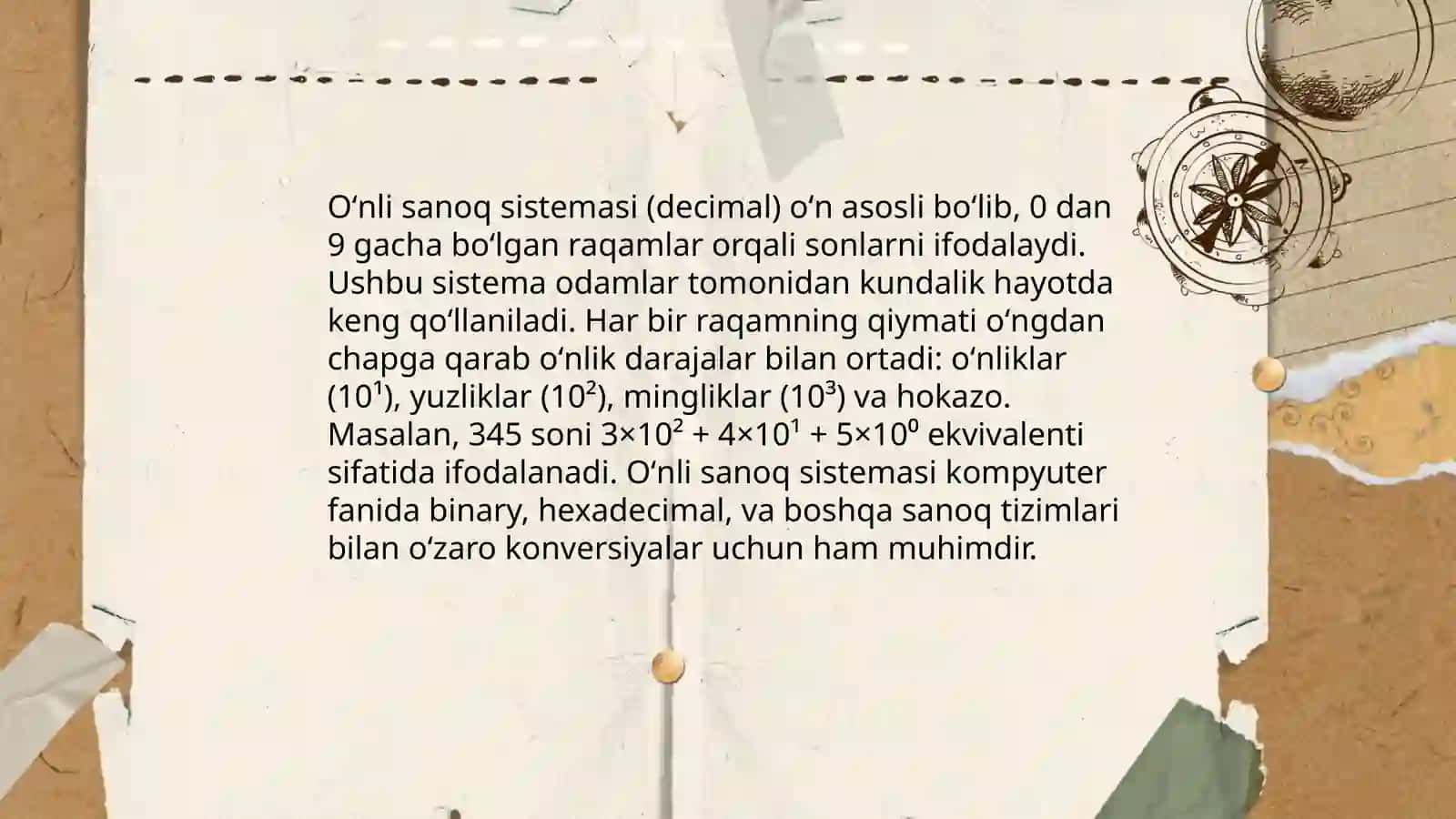 Oʻnli sanoq sistemasidagi nomanfiy butun sonlarni arifmetik amallarning algoritmi 3