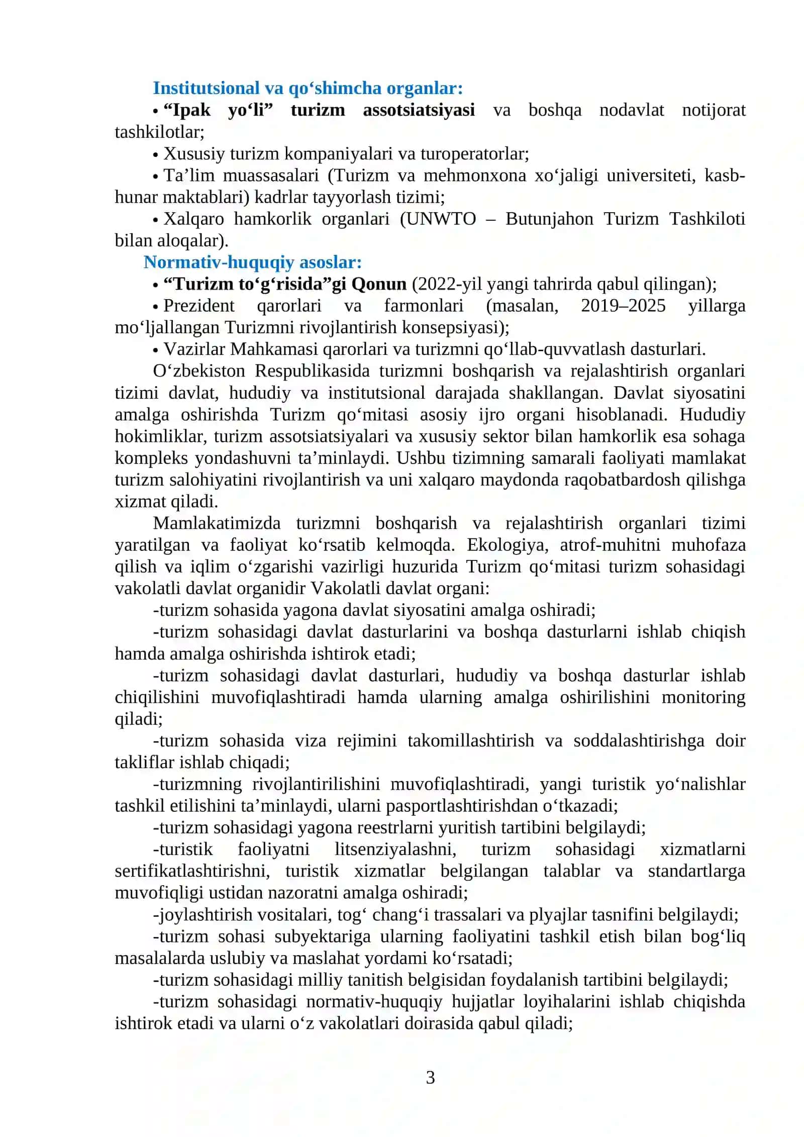 TURIZM SOHASINI REJALASHTIRISHNING TASHKILIY MEXANIZMLARI 3