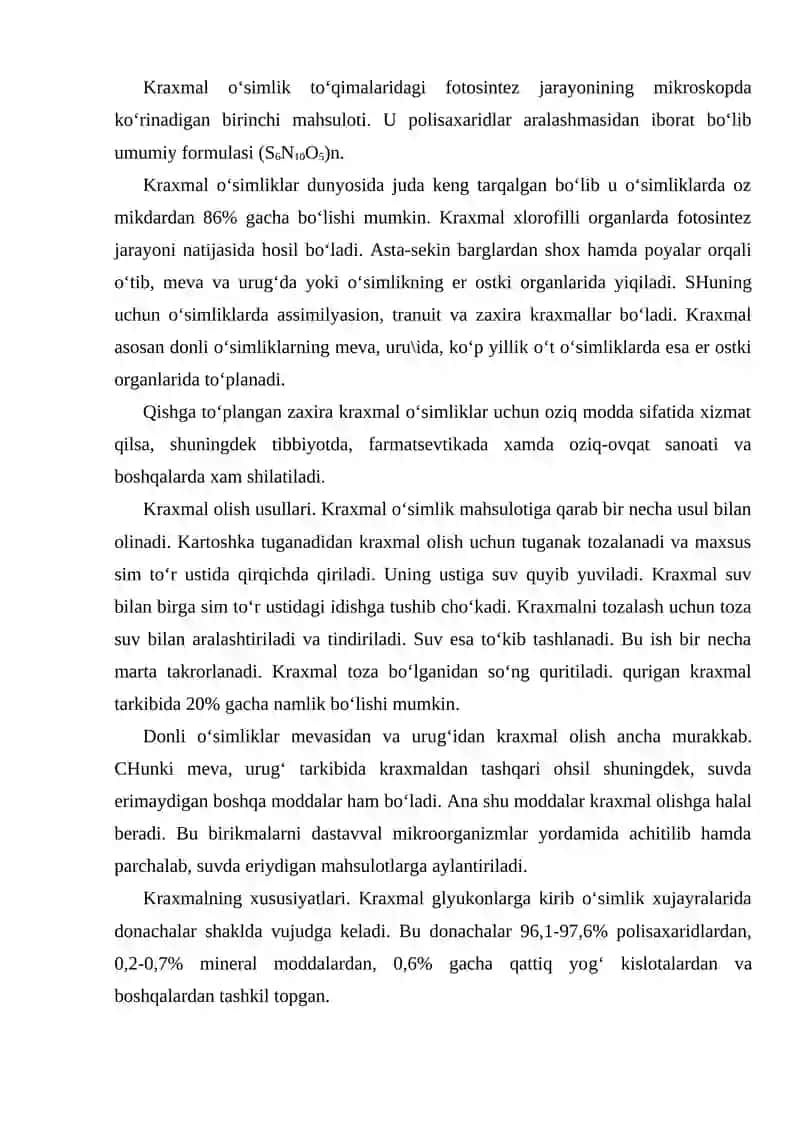 Polisaxaridlar va ularning xususiyatlari 3