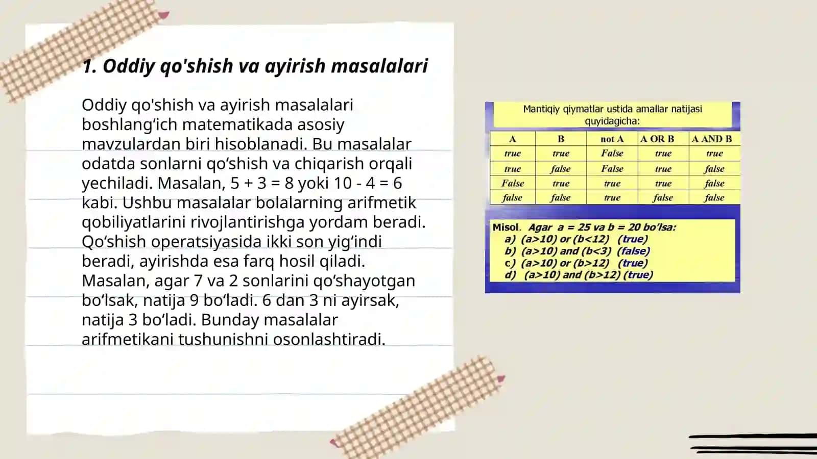 Mantiqiy fikrlashga oid masalalar ustida ishlash (3 - sinf) 3