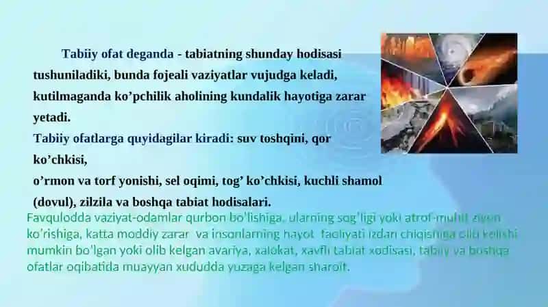 Tabbiy, texnogen, ekologik va ijtimoiy tusdagi favqulodda vaziyatlarda hayot faoliyati xavfsizligi 3