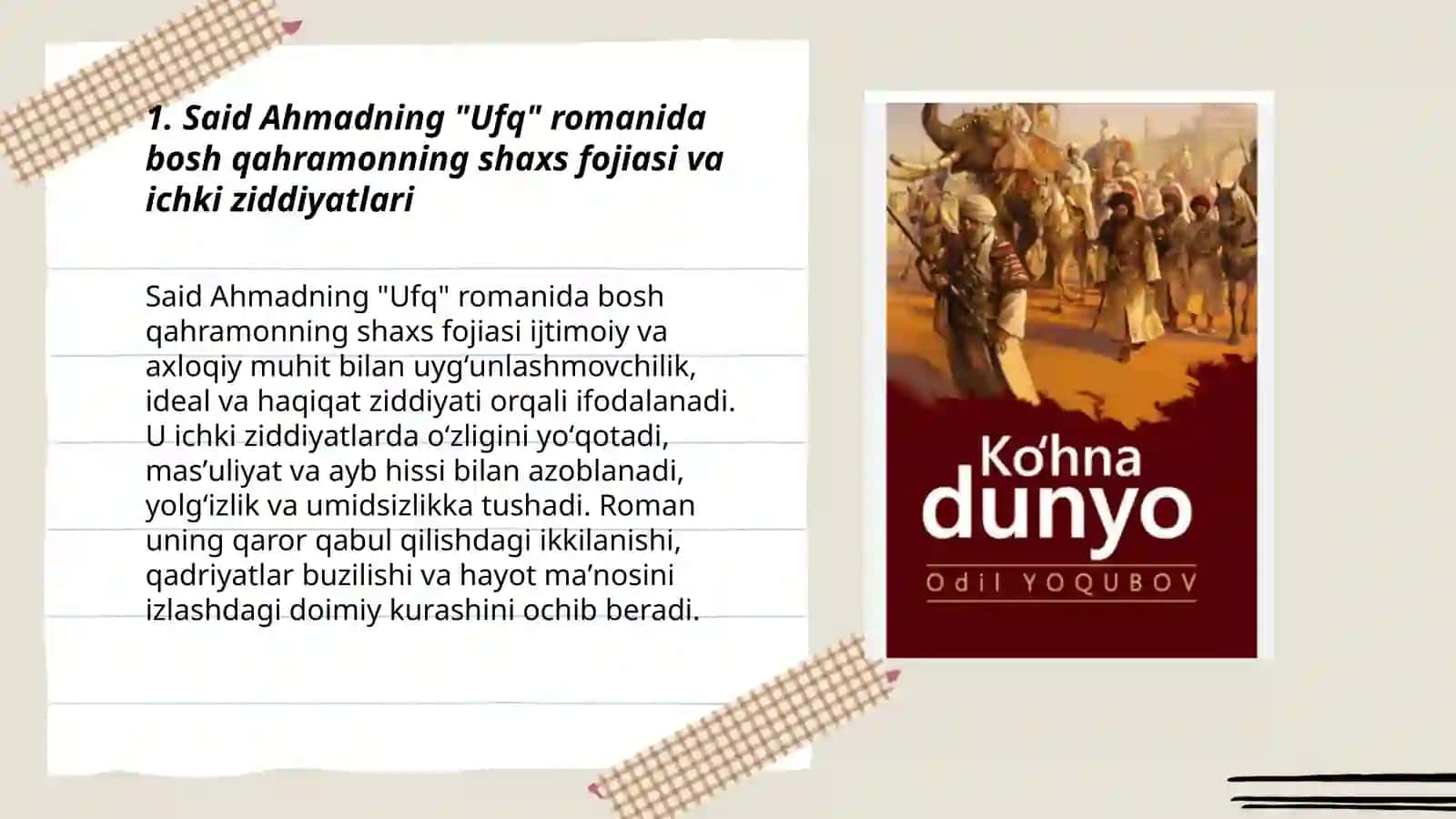 Said Ahmadning "Ufq" romanida shaxs fojiasi 3