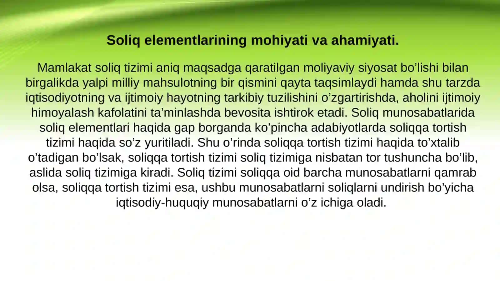 SOLIQTIZIMINING DOLZARBLIGI FANIDAN TAYYORLAGAN 3