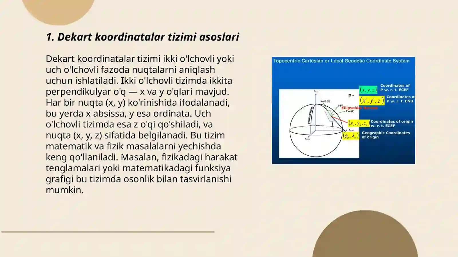 Dekart koordinatalar sistemasi 3