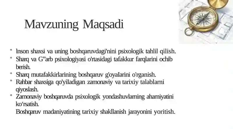 Mavzuning Maqsadi 3