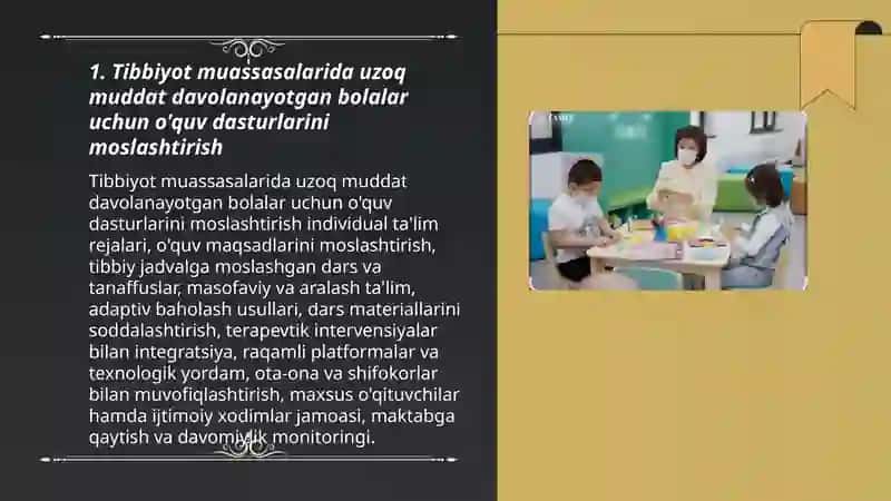 Tibbiyot muassasalarida uzoq muddat davolanayotgan bolalar uchun talim muhitini yaratish 3