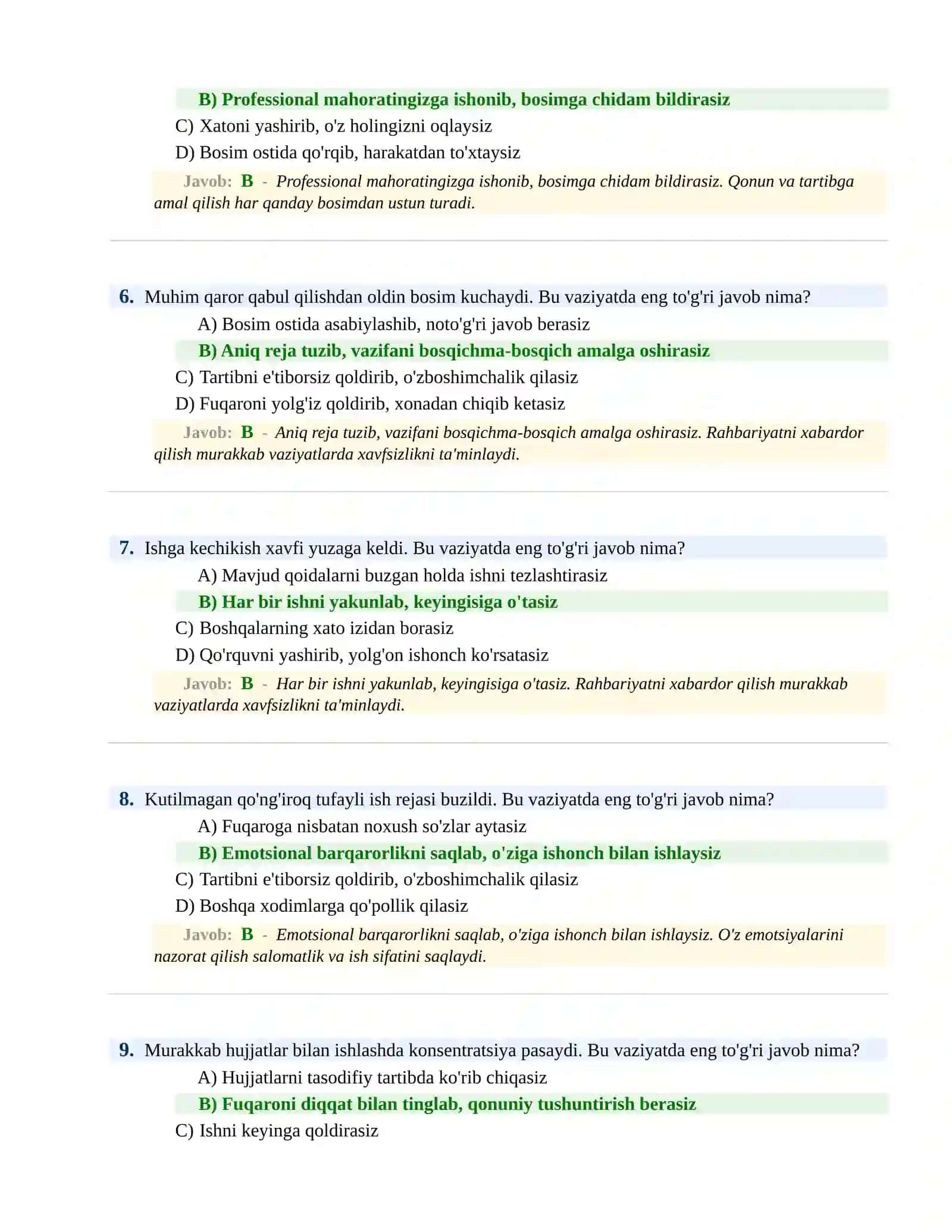 BOJXONA XIZMATIGA ISHGA KIRISH PSIXOLOGIK SINOV Testlari 3
