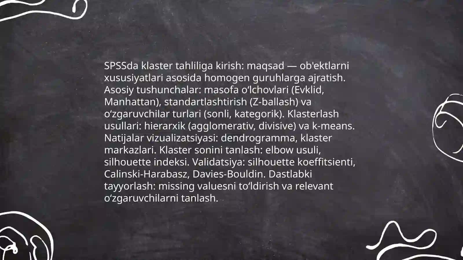 SPSS laboratoriyasida klaster tahlili 3