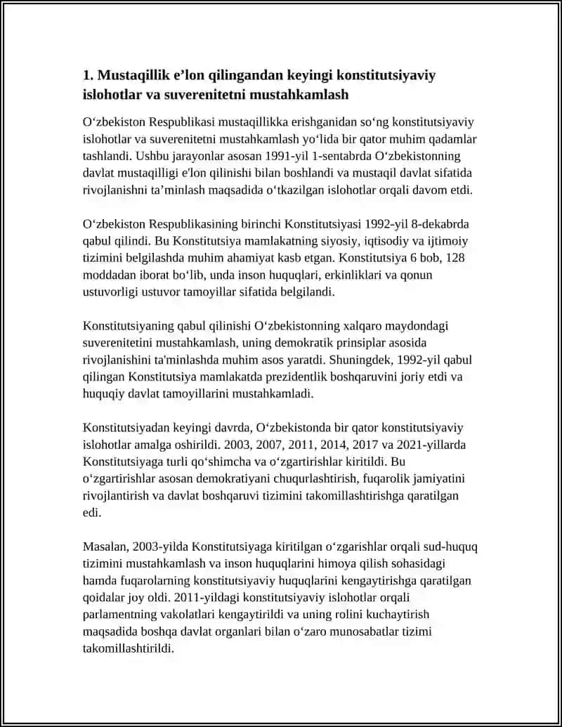 MUSTAQILLIK EʼLON QILINGANDAN KEYINGI YILLARDA DAVLAT SUVERENITETI MUSTAHKAMLANISHI 3