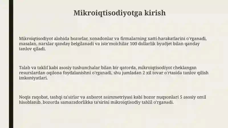 Mikroiqtisodiyotga kirish 3