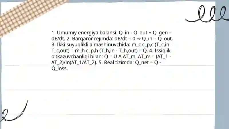 Issiqlik almashinuv apparatlarini issiqlik hisobi 3