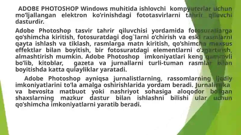 ADOBE PHOTOSHOP dasturida rasmlarni qayta ishlash 3