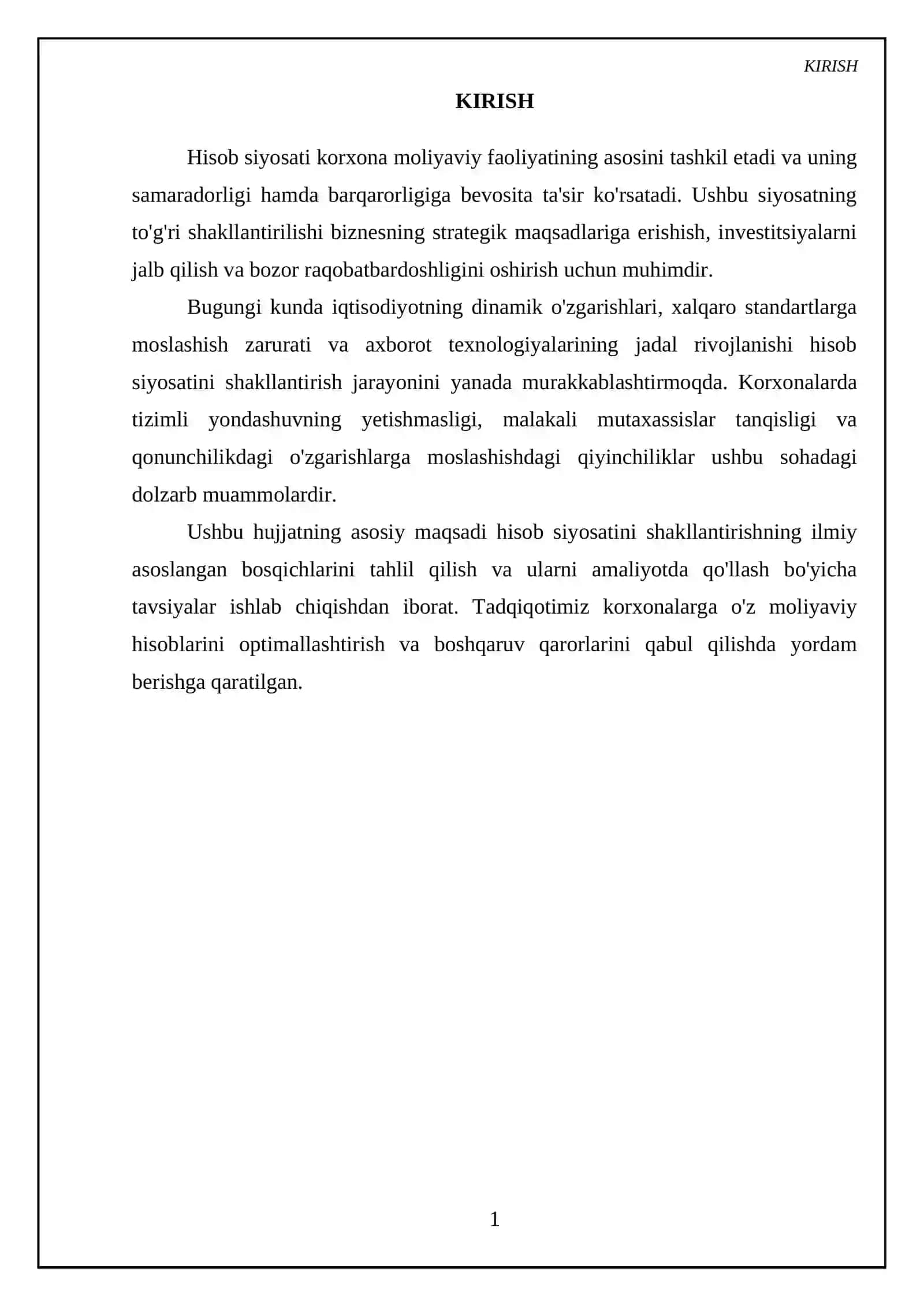 Mavzu: Hisob siyosatini shakllantirish bosqichlari 3