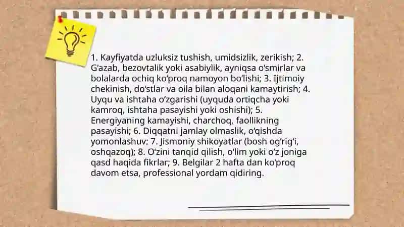 Depressiyaga uchragan bolalar va ósmirlarga maslahat berish 3